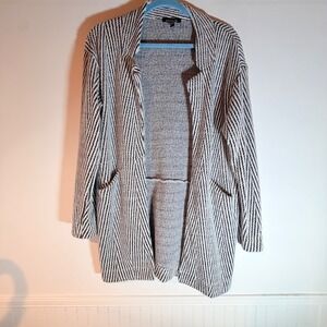 Express Womens Black White Chevron Stripe Open Front Cardigan Sweater XS Pocket